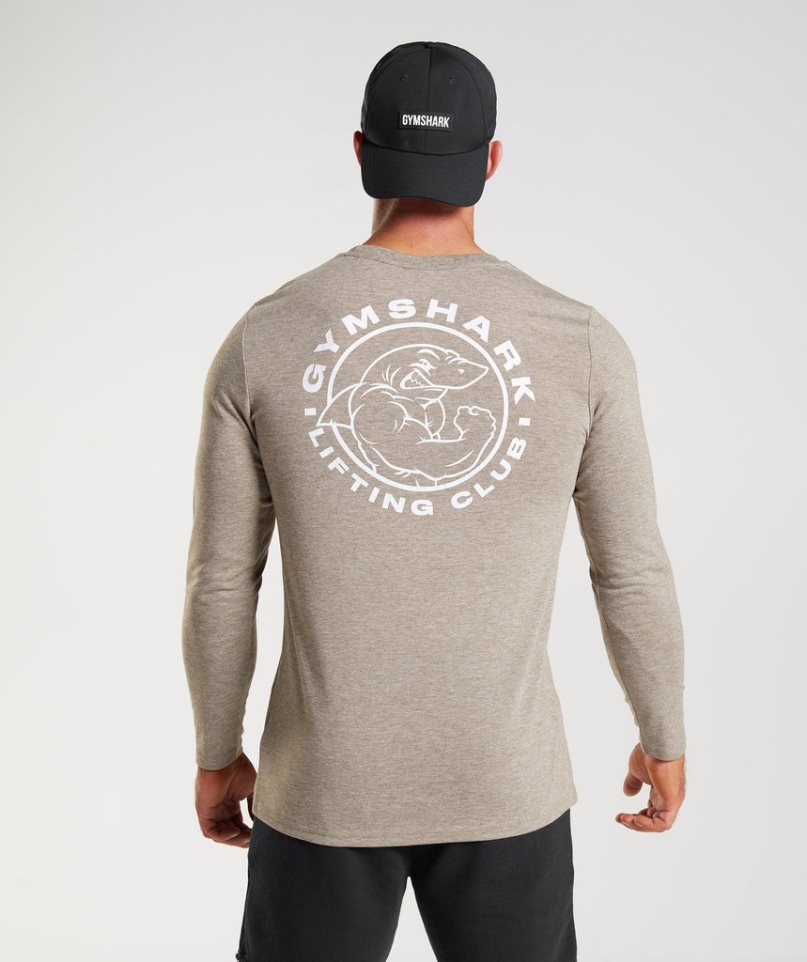 Men's Gymshark Legacy Long Sleeve T-Shirts Grey | CA 6173N5